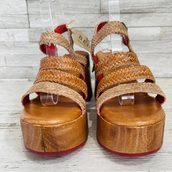 Bed Stu Women’s Size 10 Voicing Braided Leather Platform Sandals Brown/Tan NEW - Picture 4 of 13